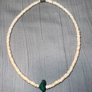 Vintage Natural Hawaiian Puka Shell Turquoise Necklace